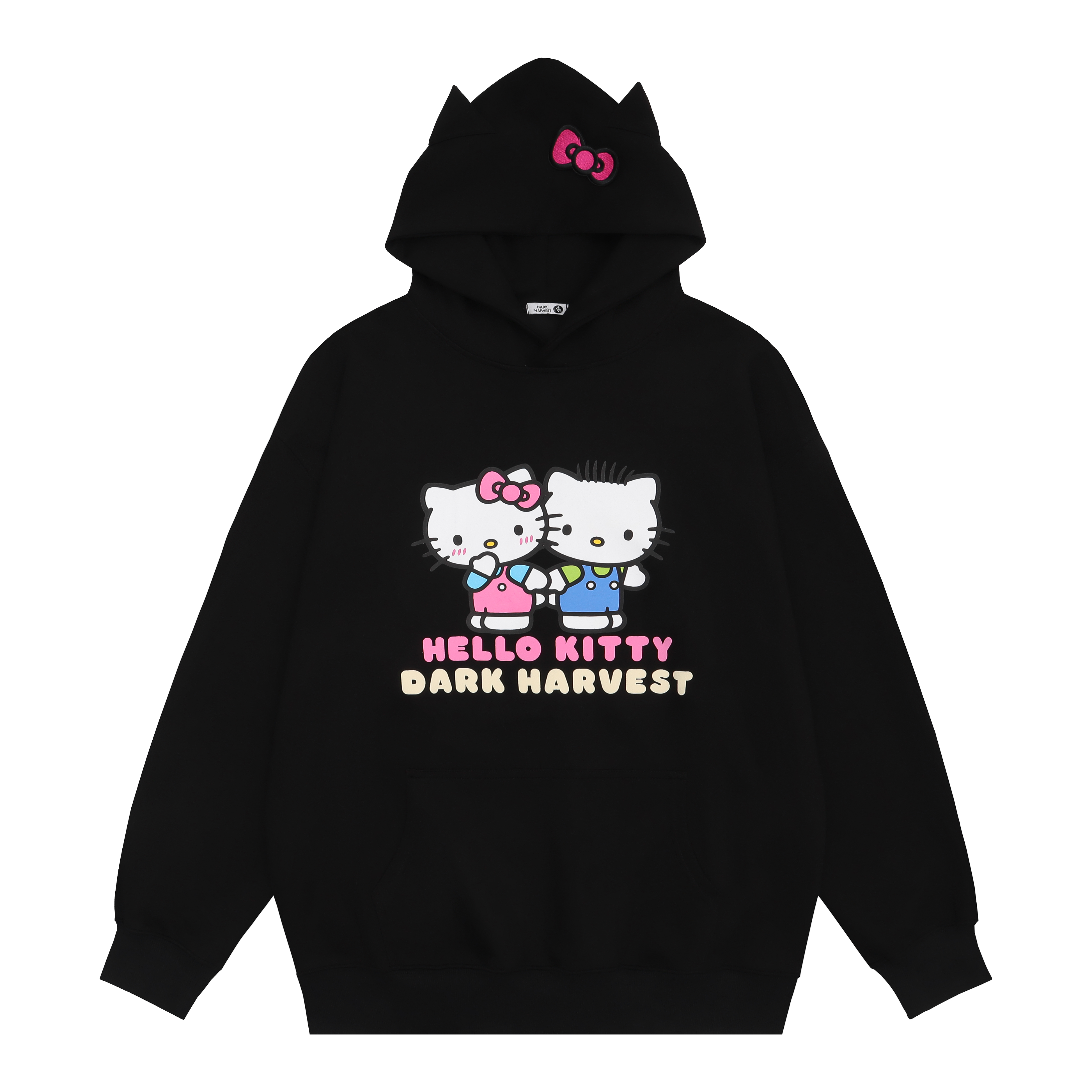 Women's Cute Kitty Cat Hoodie with Ears and Bow, Loose-Fit Sweet Top, Y2K Style