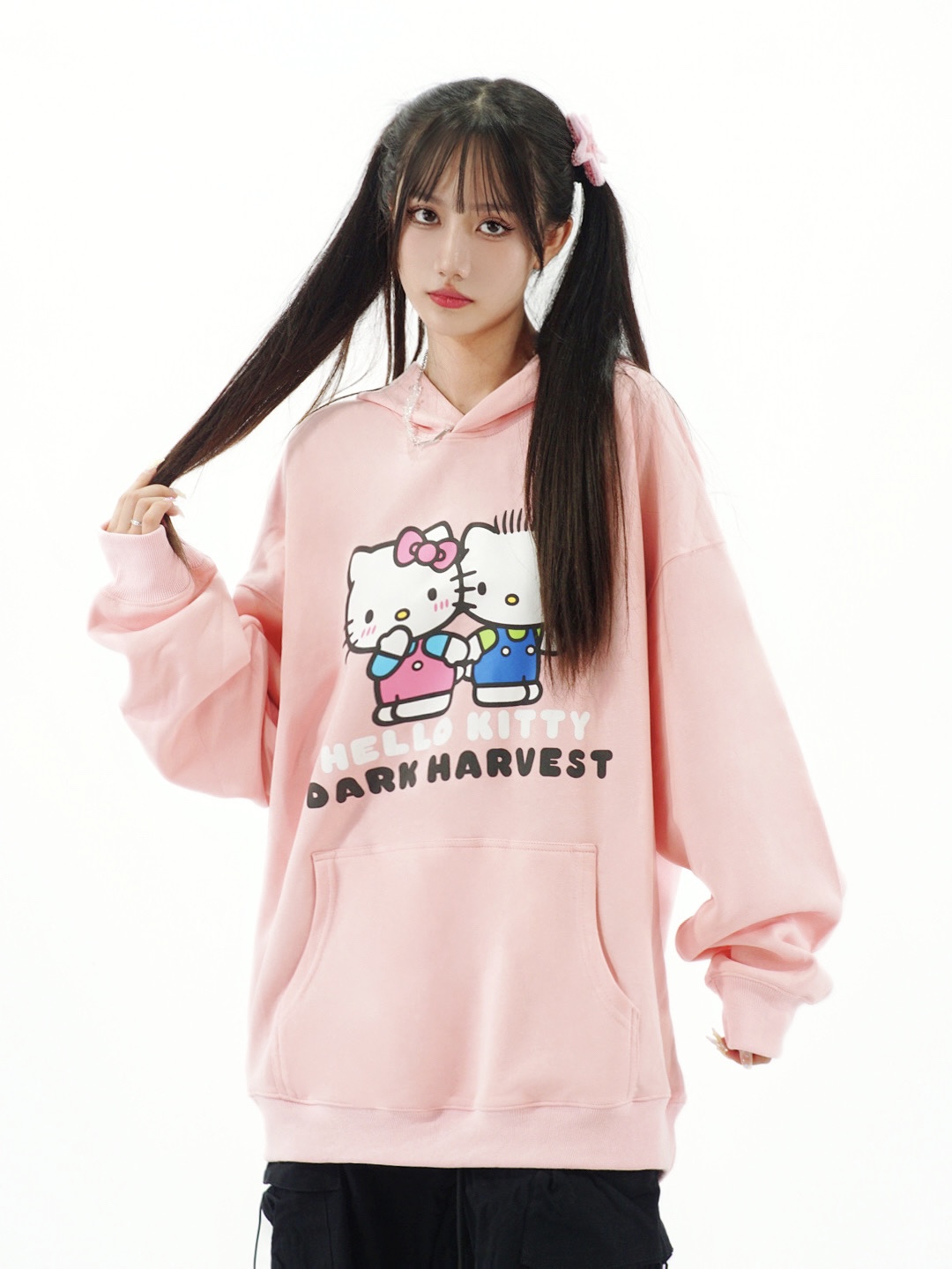 Women's Cute Kitty Cat Hoodie with Ears and Bow, Loose-Fit Sweet Top, Y2K Style Women's Cute Kitty Cat Hoodie with Ears and Bow, Loose-Fit Sweet Top, Y2K Style