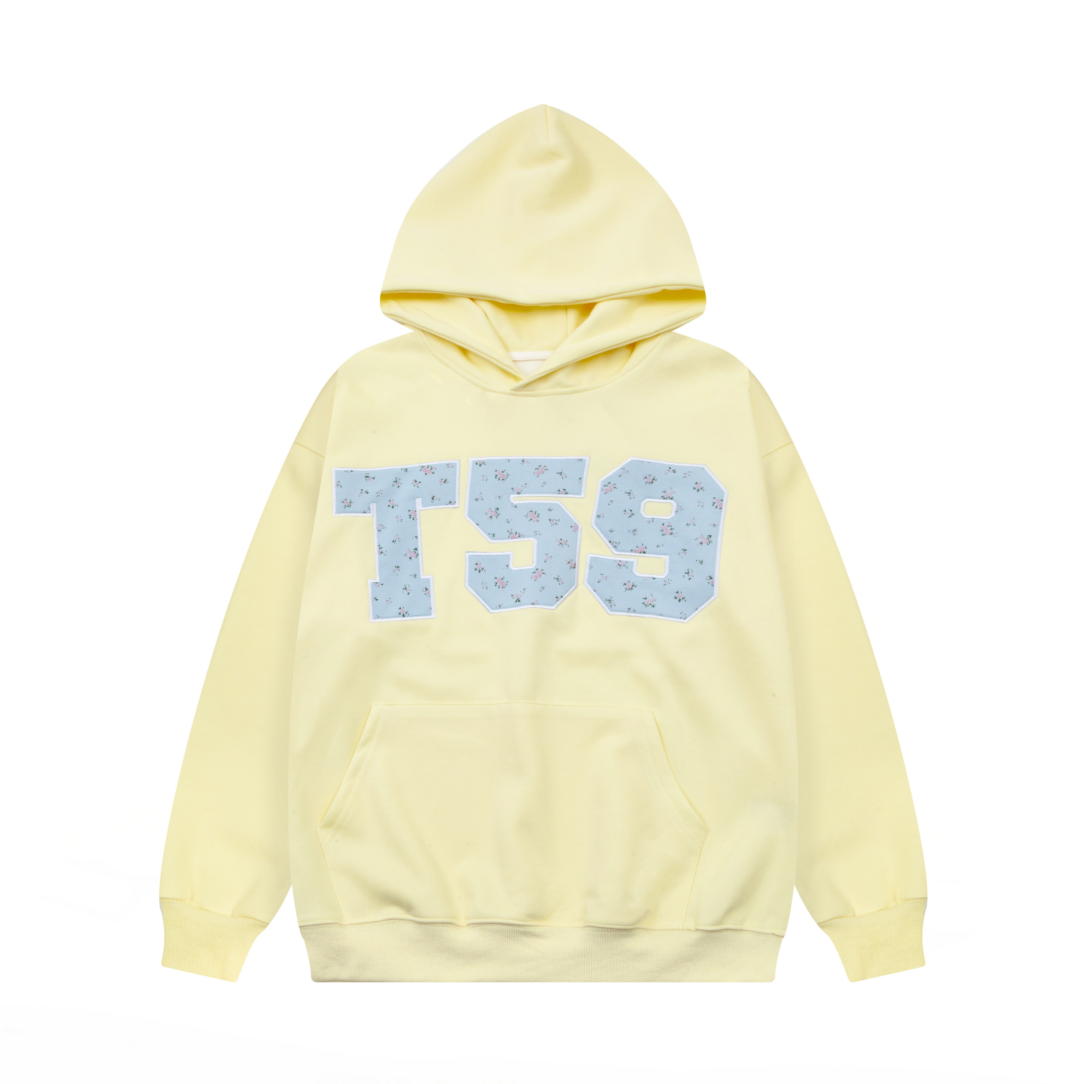 Women's Floral Patch Embroidery Hoodie - Loose Fit, Casual Autumn Sweatshirt, Trendy Amoeba Design