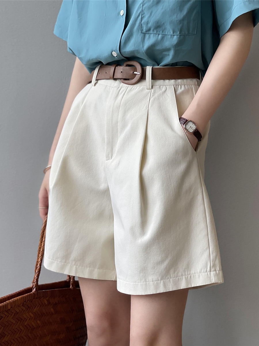 Women's High-Waisted Loose Fit Work Shorts - 2025 Summer Korean Style Wide-Leg Casual Fashion Pants Women's High-Waisted Loose Fit Work Shorts - 2025 Summer Korean Style Wide-Leg Casual Fashion Pants