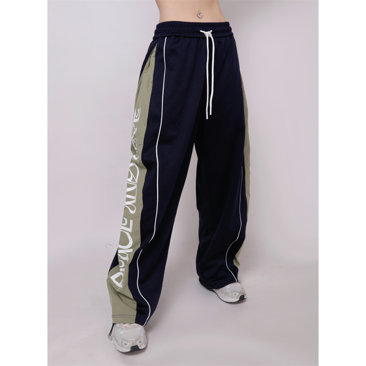 Women's Hip-Hop Street Dance Patchwork Sports Pants, Loose Cuffed Casual Long Pants for Summer 2025, Trendy Urban Style Women's Hip-Hop Street Dance Patchwork Sports Pants, Loose Cuffed Casual Long Pants for Summer 2025, Trendy Urban Style