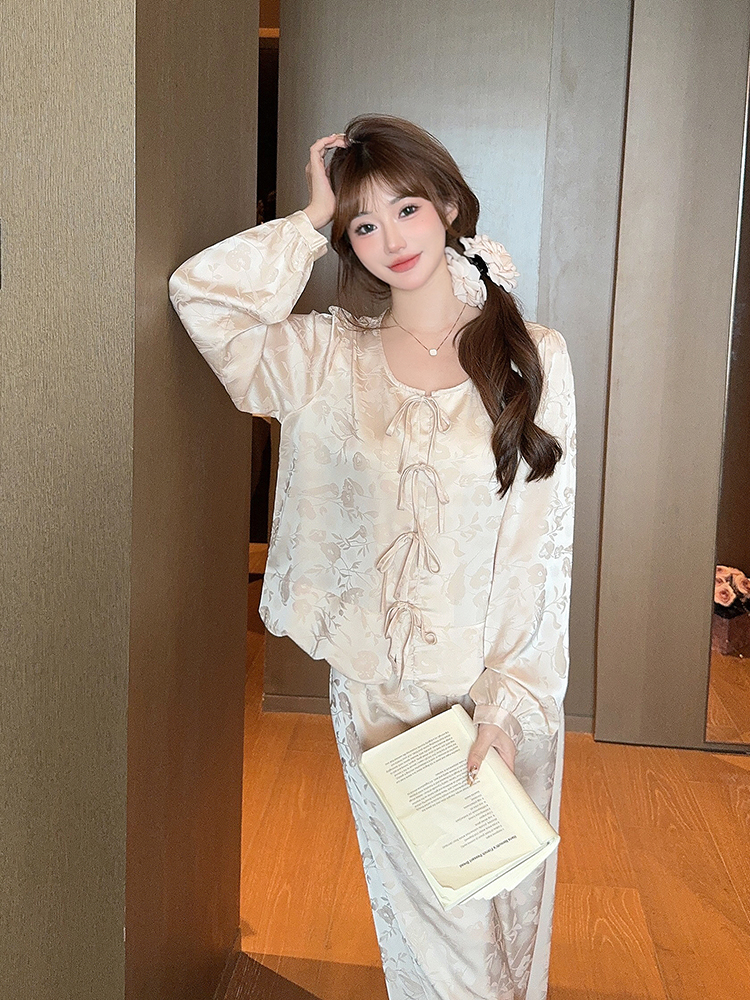Women's Ice Silk Satin Pajamas Set - Sexy Spring/Summer National Style Chinese Homewear Women's Ice Silk Satin Pajamas Set - Sexy Spring/Summer National Style Chinese Homewear