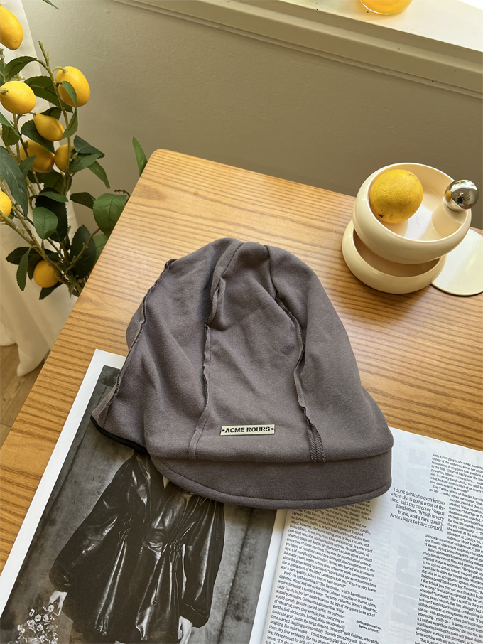 Women's Japanese Lazy Style Warm Knitted Double-Layer Pile Hat for Autumn Winter - Face-Slimming Cold Weather Accessory Women's Japanese Lazy Style Warm Knitted Double-Layer Pile Hat for Autumn Winter - Face-Slimming Cold Weather Accessory