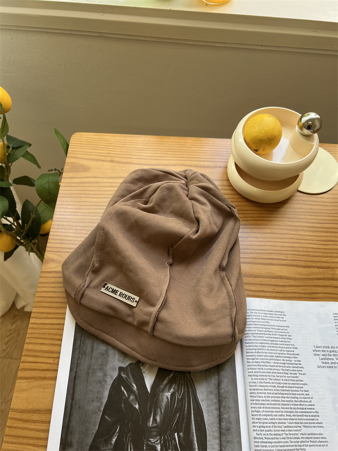 Women's Japanese Lazy Style Warm Knitted Double-Layer Pile Hat for Autumn Winter - Face-Slimming Cold Weather Accessory Women's Japanese Lazy Style Warm Knitted Double-Layer Pile Hat for Autumn Winter - Face-Slimming Cold Weather Accessory