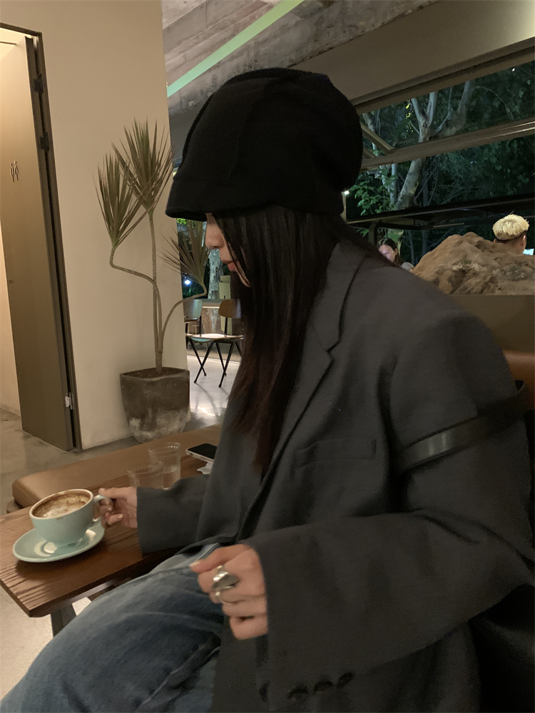 Women's Japanese Lazy Style Warm Knitted Double-Layer Pile Hat for Autumn Winter - Face-Slimming Cold Weather Accessory Women's Japanese Lazy Style Warm Knitted Double-Layer Pile Hat for Autumn Winter - Face-Slimming Cold Weather Accessory