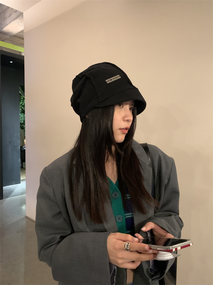 Women's Japanese Lazy Style Warm Knitted Double-Layer Pile Hat for Autumn Winter - Face-Slimming Cold Weather Accessory Women's Japanese Lazy Style Warm Knitted Double-Layer Pile Hat for Autumn Winter - Face-Slimming Cold Weather Accessory