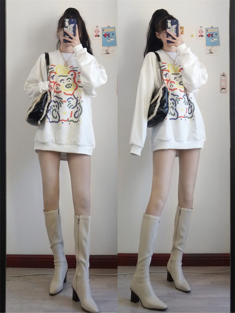 Women's Knee-High Chunky Heeled Riding Boots - White Genuine Leather, Pointed Toe, Side Zipper, Autumn Winter 2025 Fashion Women's Knee-High Chunky Heeled Riding Boots - White Genuine Leather, Pointed Toe, Side Zipper, Autumn Winter 2025 Fashion