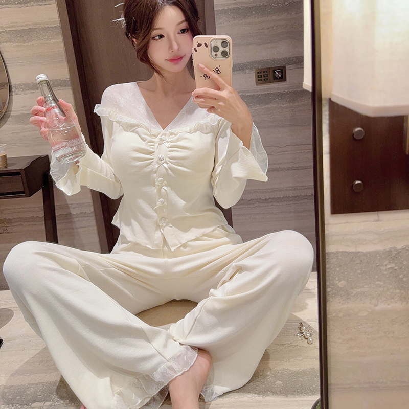 Women's Long Sleeve Modal Pajama Set - Sexy Spring & Autumn Homewear for Outdoor & Indoor Comfort