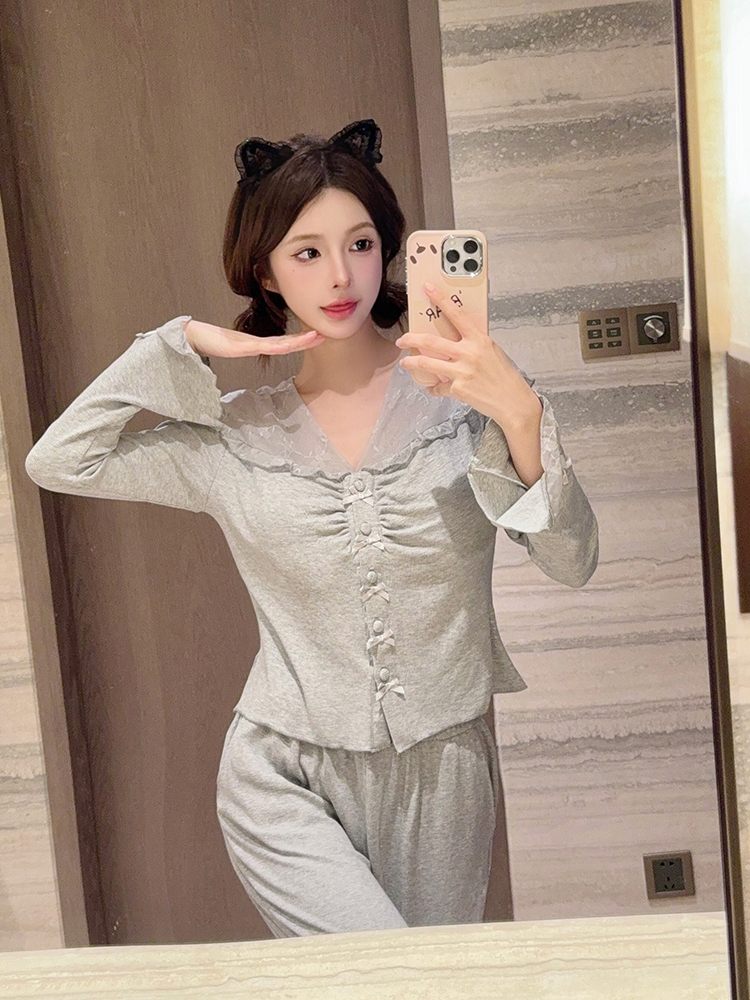 Women's Long Sleeve Modal Pajama Set - Sexy Spring & Autumn Homewear for Outdoor & Indoor Comfort Women's Long Sleeve Modal Pajama Set - Sexy Spring & Autumn Homewear for Outdoor & Indoor Comfort