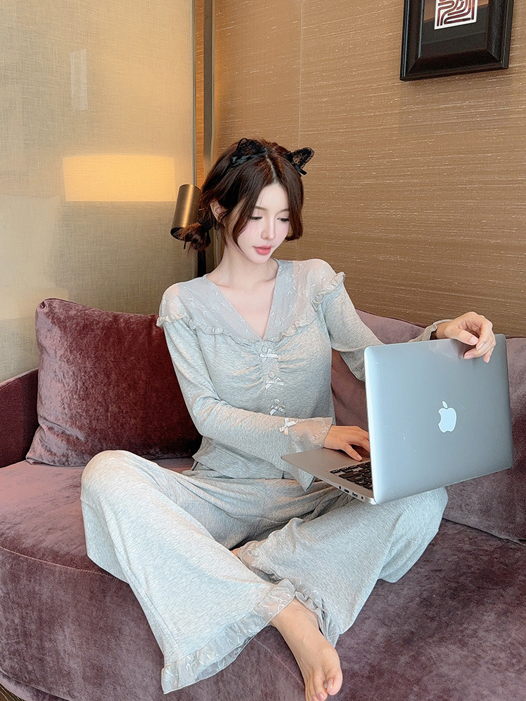 Women's Long Sleeve Modal Pajama Set - Sexy Spring & Autumn Homewear for Outdoor & Indoor Comfort Women's Long Sleeve Modal Pajama Set - Sexy Spring & Autumn Homewear for Outdoor & Indoor Comfort