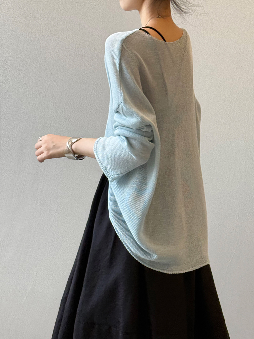 Women's Loose-Fit Knitted Sweater - Thin Linen Blend, Long Sleeve Round Neck, 2025 Summer Sun Protection Cover-Up Women's Loose-Fit Knitted Sweater - Thin Linen Blend, Long Sleeve Round Neck, 2025 Summer Sun Protection Cover-Up