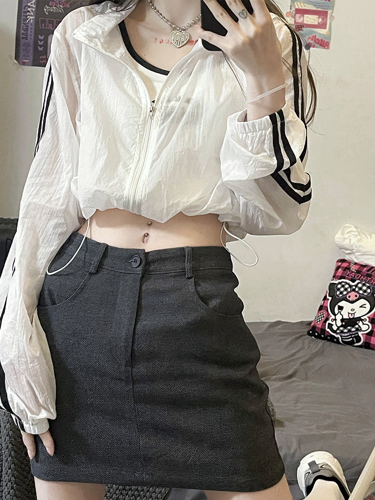 Women's Pink and White Pudding Bear JK Sun Protection Jacket - Lightweight, Breathable, New Style for Summer Fashion Women's Pink and White Pudding Bear JK Sun Protection Jacket - Lightweight, Breathable, New Style for Summer Fashion