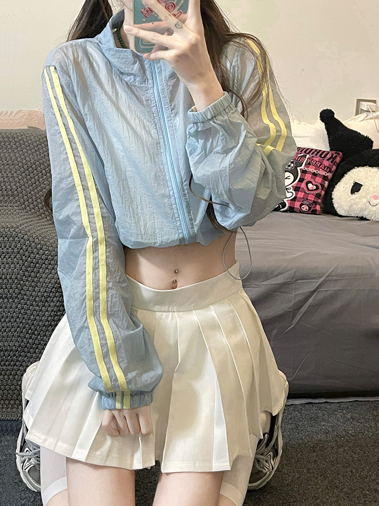 Women's Pink and White Pudding Bear JK Sun Protection Jacket - Lightweight, Breathable, New Style for Summer Fashion Women's Pink and White Pudding Bear JK Sun Protection Jacket - Lightweight, Breathable, New Style for Summer Fashion