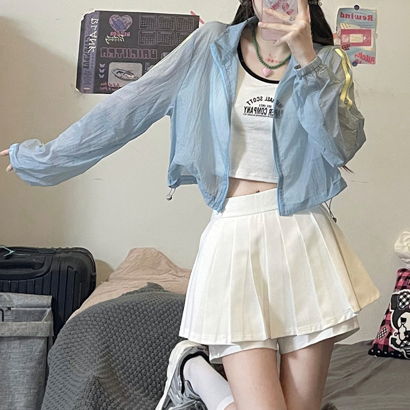 Women's Pink and White Pudding Bear JK Sun Protection Jacket - Lightweight, Breathable, New Style for Summer Fashion Women's Pink and White Pudding Bear JK Sun Protection Jacket - Lightweight, Breathable, New Style for Summer Fashion