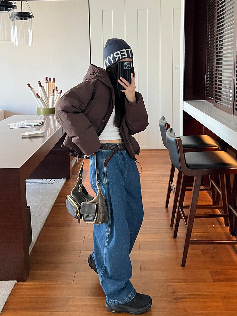 Women's Pleated Denim Pants - Casual Loose Straight Leg Trousers for Autumn Winter 2025 - Trendy 90s Inspired Style Women's Pleated Denim Pants - Casual Loose Straight Leg Trousers for Autumn Winter 2025 - Trendy 90s Inspired Style