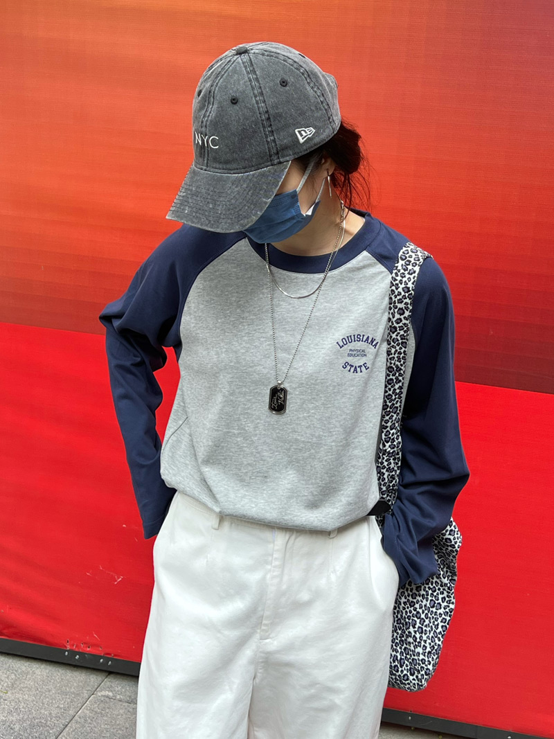 Women's Pure Cotton Color Block Long Sleeve T-Shirt - Slim Fit Spliced Design for Autumn 2025 - Trendy Everyday Wear Women's Pure Cotton Color Block Long Sleeve T-Shirt - Slim Fit Spliced Design for Autumn 2025 - Trendy Everyday Wear