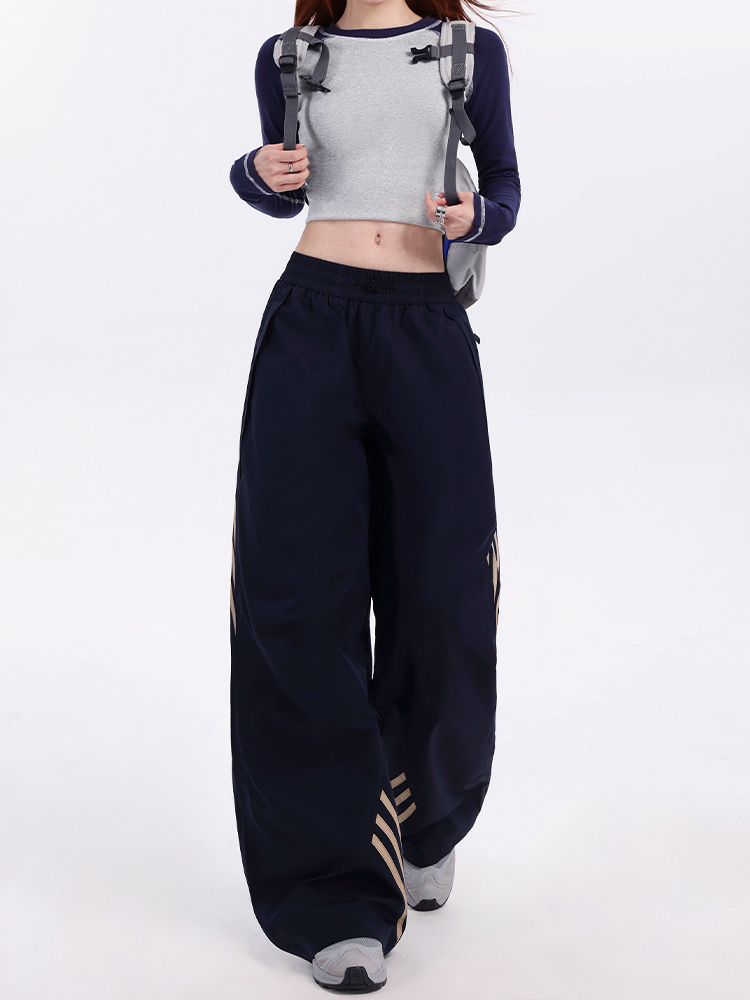 Women's Quick-Dry Dark Blue Parachute Pants - 2025 Summer Casual Hiking & Street Dance Long Trousers Women's Quick-Dry Dark Blue Parachute Pants - 2025 Summer Casual Hiking & Street Dance Long Trousers