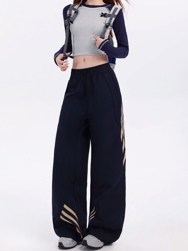 Women's Quick-Dry Dark Blue Parachute Pants - 2025 Summer Casual Hiking & Street Dance Long Trousers Women's Quick-Dry Dark Blue Parachute Pants - 2025 Summer Casual Hiking & Street Dance Long Trousers