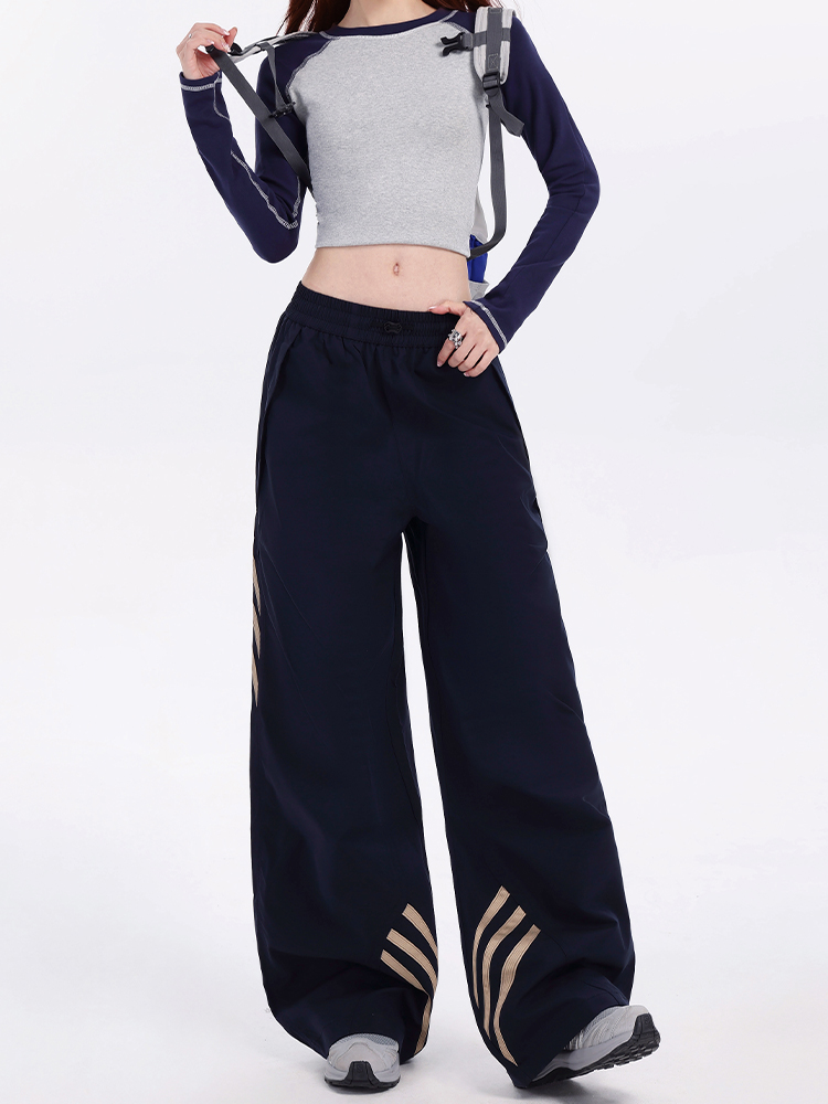 Women's Quick-Dry Dark Blue Parachute Pants - 2025 Summer Casual Hiking & Street Dance Long Trousers Women's Quick-Dry Dark Blue Parachute Pants - 2025 Summer Casual Hiking & Street Dance Long Trousers