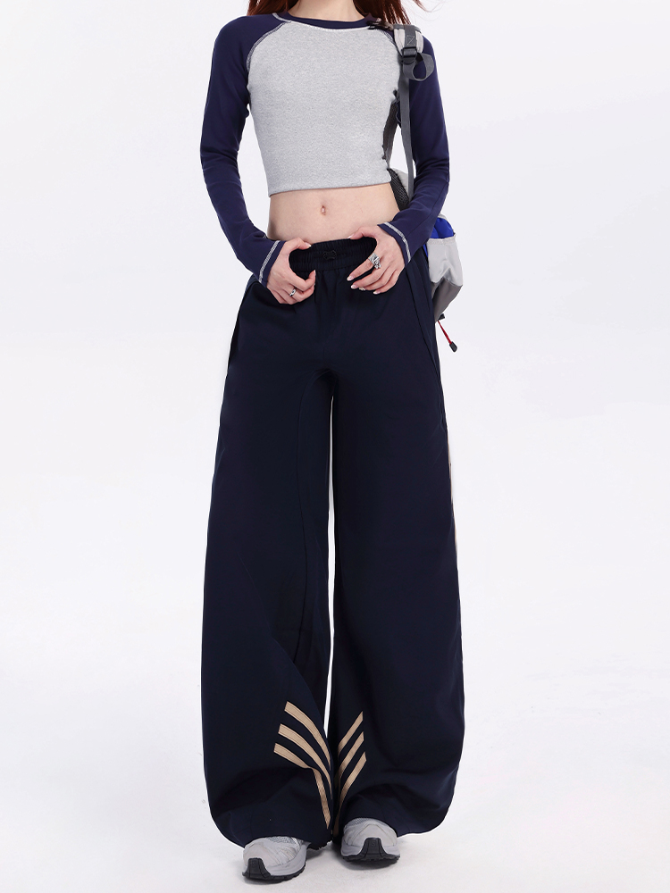 Women's Quick-Dry Dark Blue Parachute Pants - 2025 Summer Casual Hiking & Street Dance Long Trousers Women's Quick-Dry Dark Blue Parachute Pants - 2025 Summer Casual Hiking & Street Dance Long Trousers