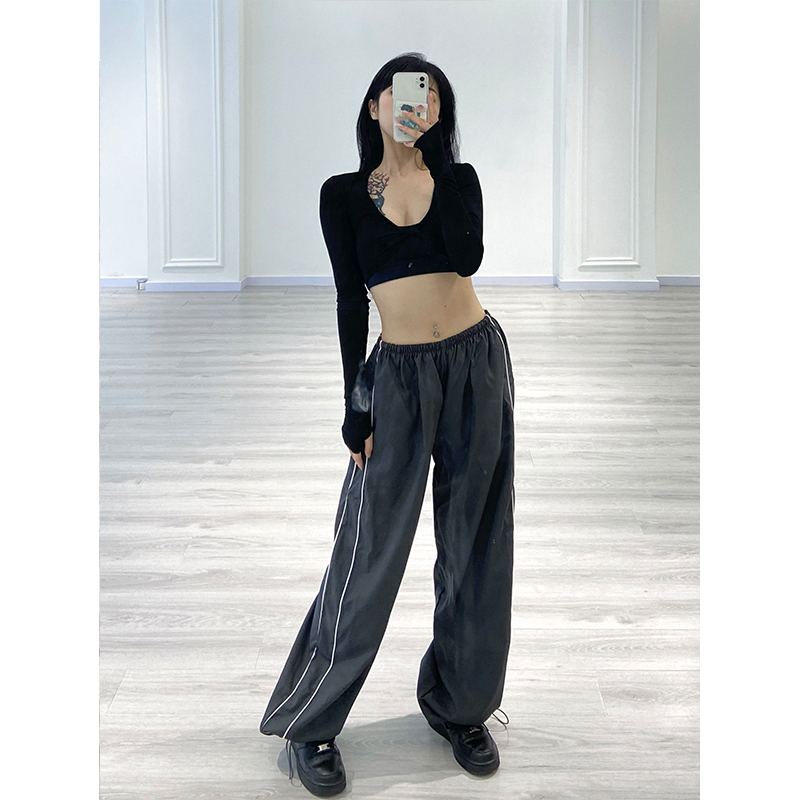 Women's Quick-Dry Double-Bar Sports Pants - Thin Wide-Leg Hip-Hop Street Dance Jazz Casual Trousers Women's Quick-Dry Double-Bar Sports Pants - Thin Wide-Leg Hip-Hop Street Dance Jazz Casual Trousers