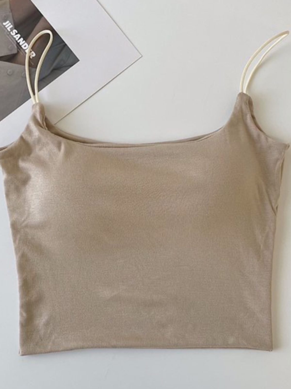 Women's Solid Color Camisole with Built-in Bra, Sleeveless Slim Fit Top for Layering, 2025 New Style Fashion Essential