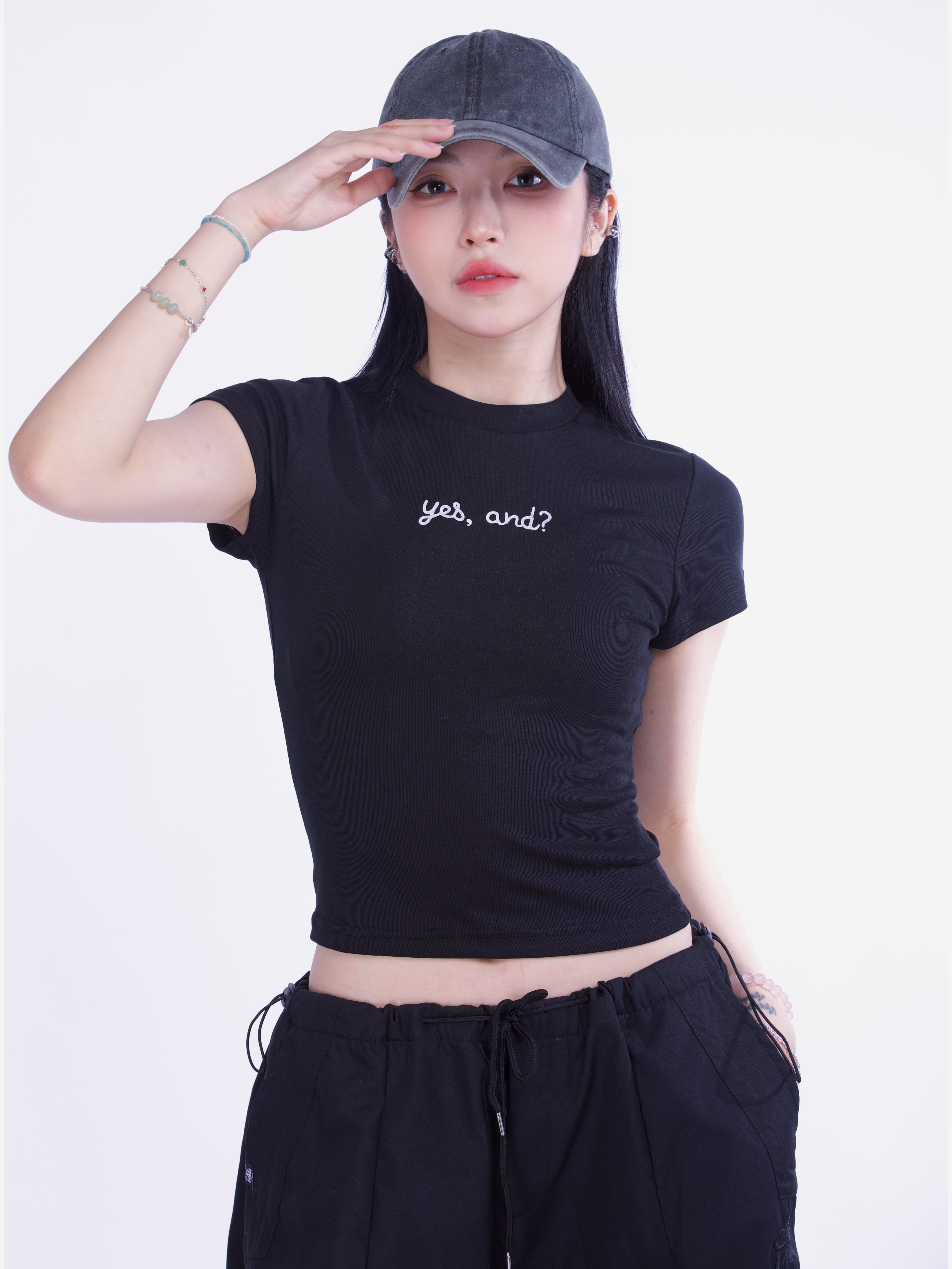 Women's Solid Color Short Sleeve Crop T-Shirt - 2025 Summer Casual Style, European and American Fashion