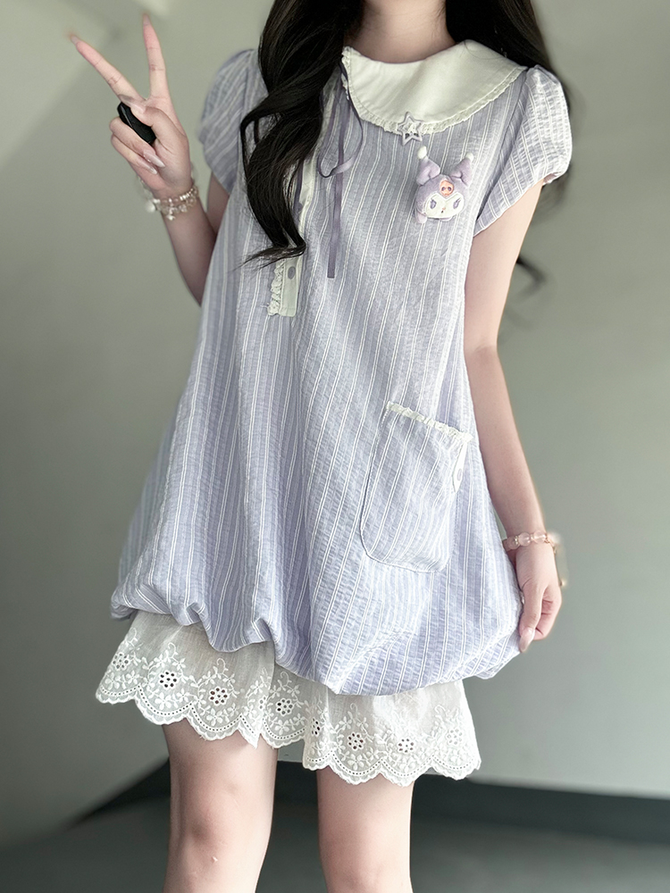 Women's Summer JK Uniform Dress with Doll Collar and Sweet Plaid Skirt - Pudding Bear Style, Age-Reducing, Vintage College Fashion Women's Summer JK Uniform Dress with Doll Collar and Sweet Plaid Skirt - Pudding Bear Style, Age-Reducing, Vintage College Fashion