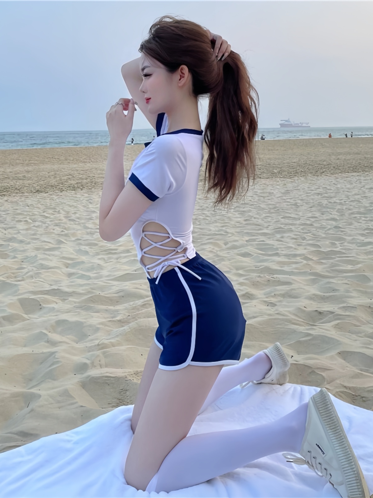 Women's Summer Three-Piece Slimming Swimwear Set with Boyshorts, Conservative Design for Hot Springs, Vacation, and Belly Coverage