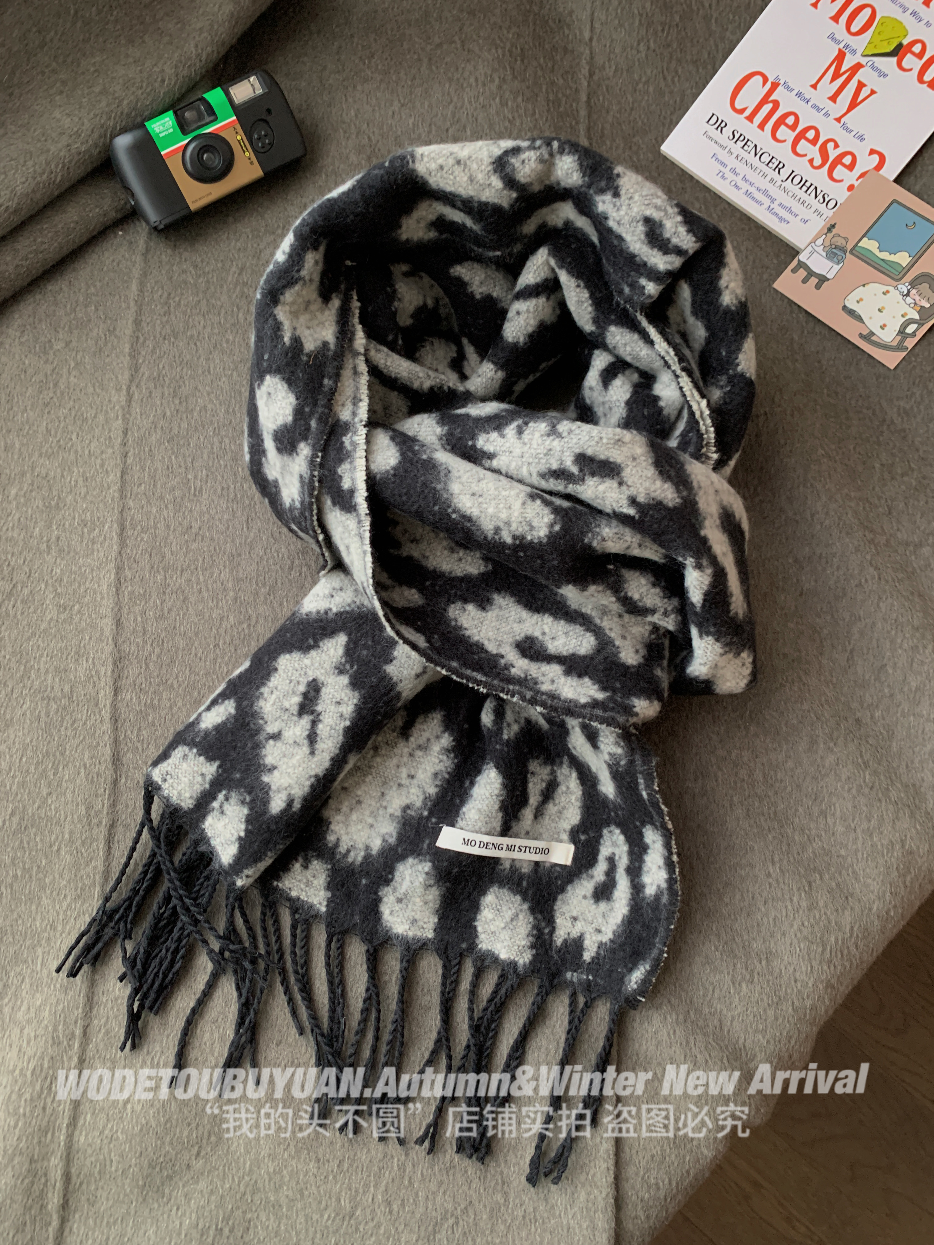 Women's Winter Korean Style Thick Warm Polka Dot Leopard Print Shawl Scarf - Versatile Fashion Accessory for Cold Weather