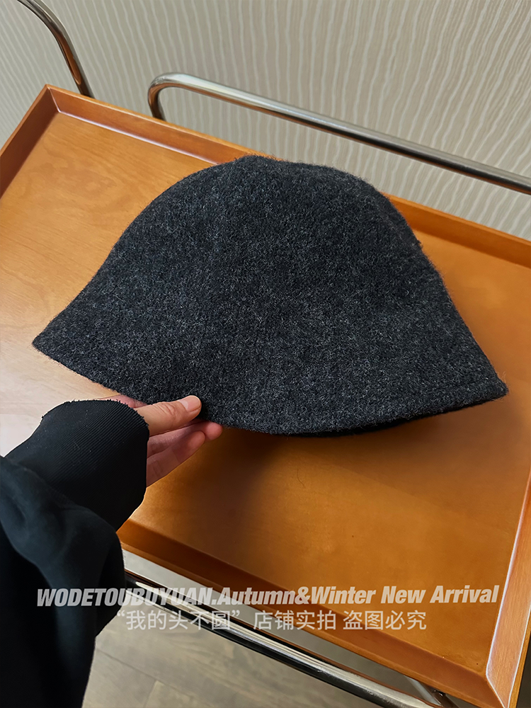 Women's Wool Fisherman Hat - Oversized Bucket Hat for Autumn & Winter, Face-Covering Design, Flattering Large Head Circumference