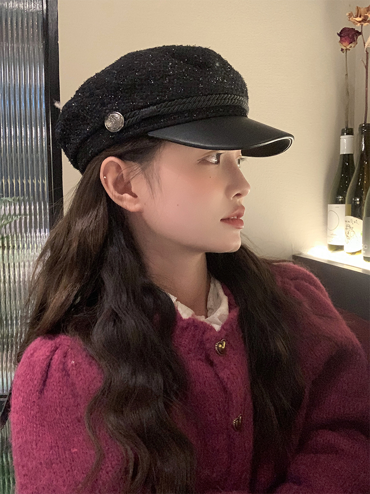 Women's Woolen Duckbill Cap - 'My Head Is Not Round' Knight Hat, Autumn Winter Fashion, British Versatile Beret Women's Woolen Duckbill Cap - 'My Head Is Not Round' Knight Hat, Autumn Winter Fashion, British Versatile Beret