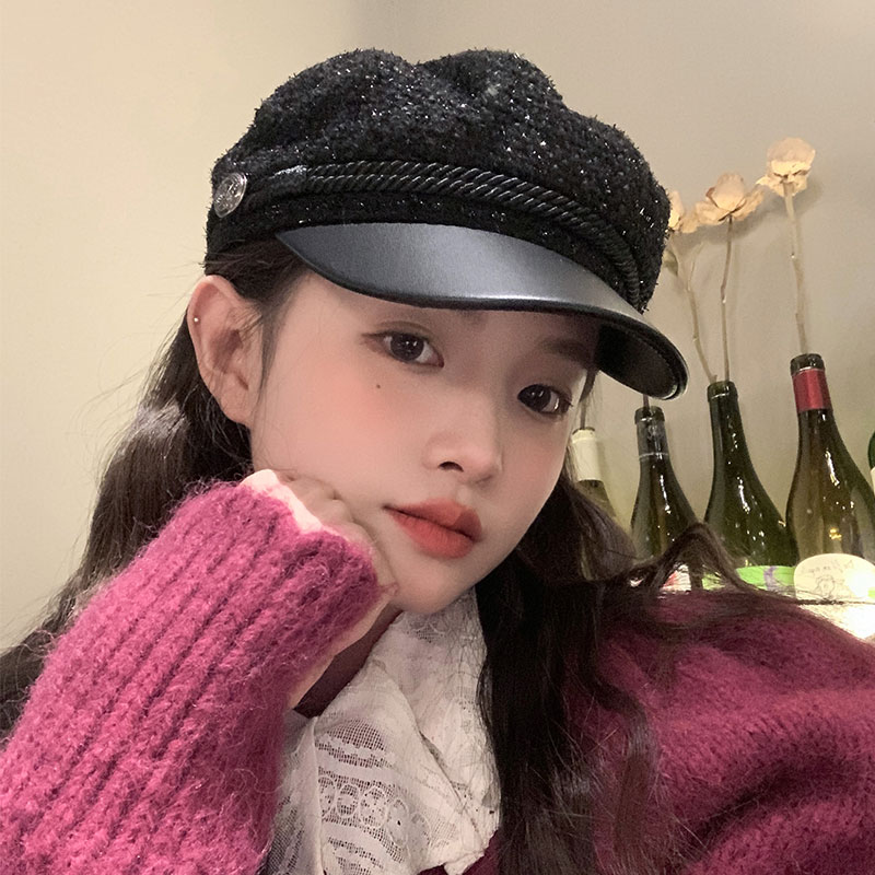 Women's Woolen Duckbill Cap - 'My Head Is Not Round' Knight Hat, Autumn Winter Fashion, British Versatile Beret Women's Woolen Duckbill Cap - 'My Head Is Not Round' Knight Hat, Autumn Winter Fashion, British Versatile Beret