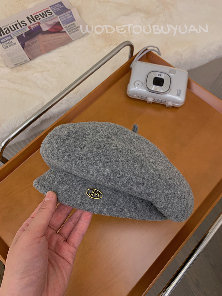 Wool Beret for Women - Autumn Winter Style, Large Head Circumference, Painter's Hat, Face-Slimming Trendy Design Wool Beret for Women - Autumn Winter Style, Large Head Circumference, Painter's Hat, Face-Slimming Trendy Design