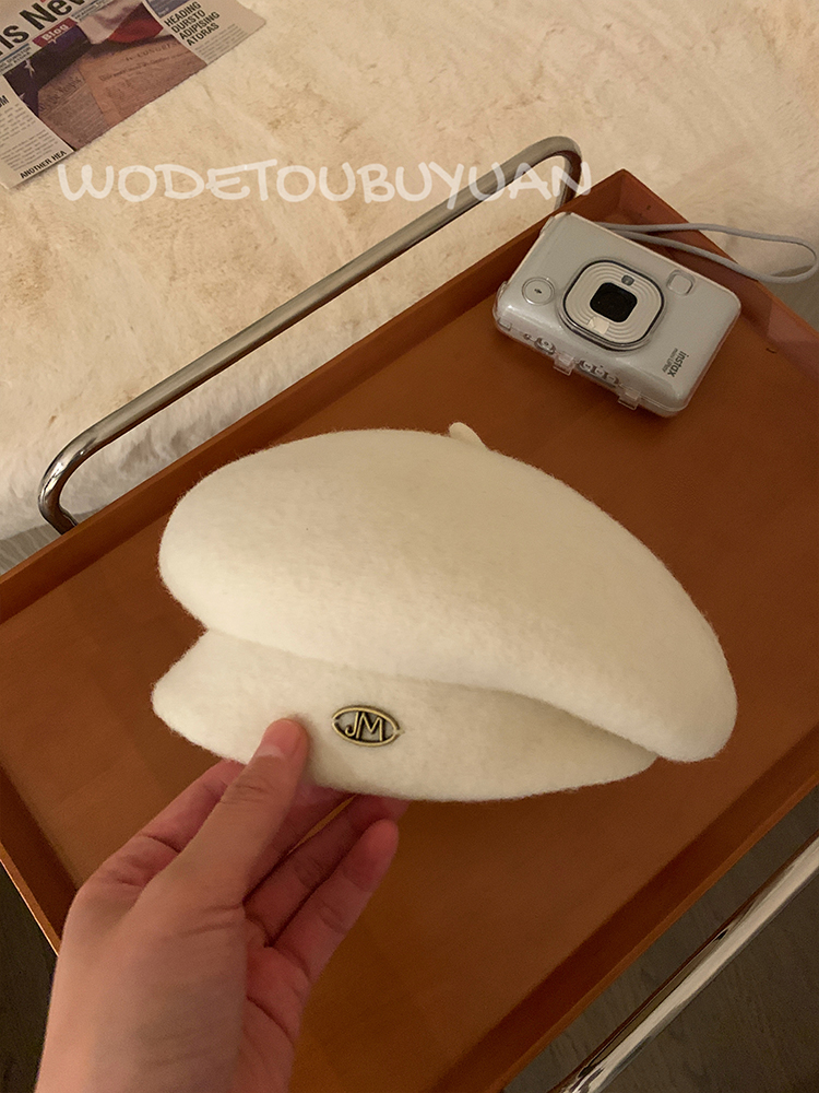 Wool Beret for Women - Autumn Winter Style, Large Head Circumference, Painter's Hat, Face-Slimming Trendy Design Wool Beret for Women - Autumn Winter Style, Large Head Circumference, Painter's Hat, Face-Slimming Trendy Design