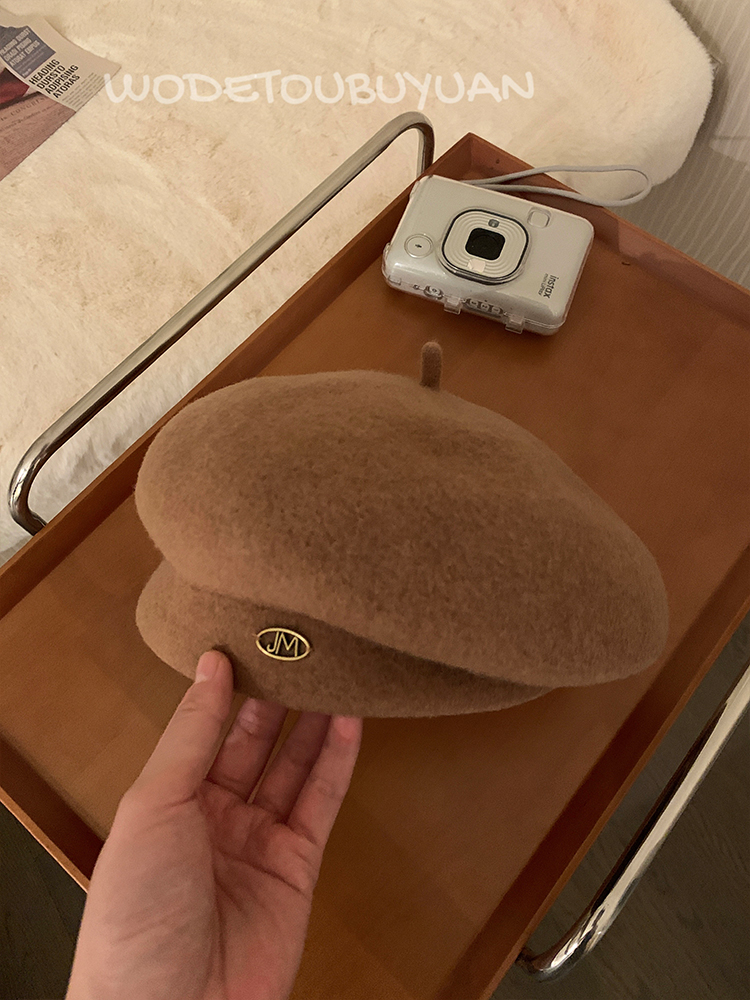 Wool Beret for Women - Autumn Winter Style, Large Head Circumference, Painter's Hat, Face-Slimming Trendy Design Wool Beret for Women - Autumn Winter Style, Large Head Circumference, Painter's Hat, Face-Slimming Trendy Design