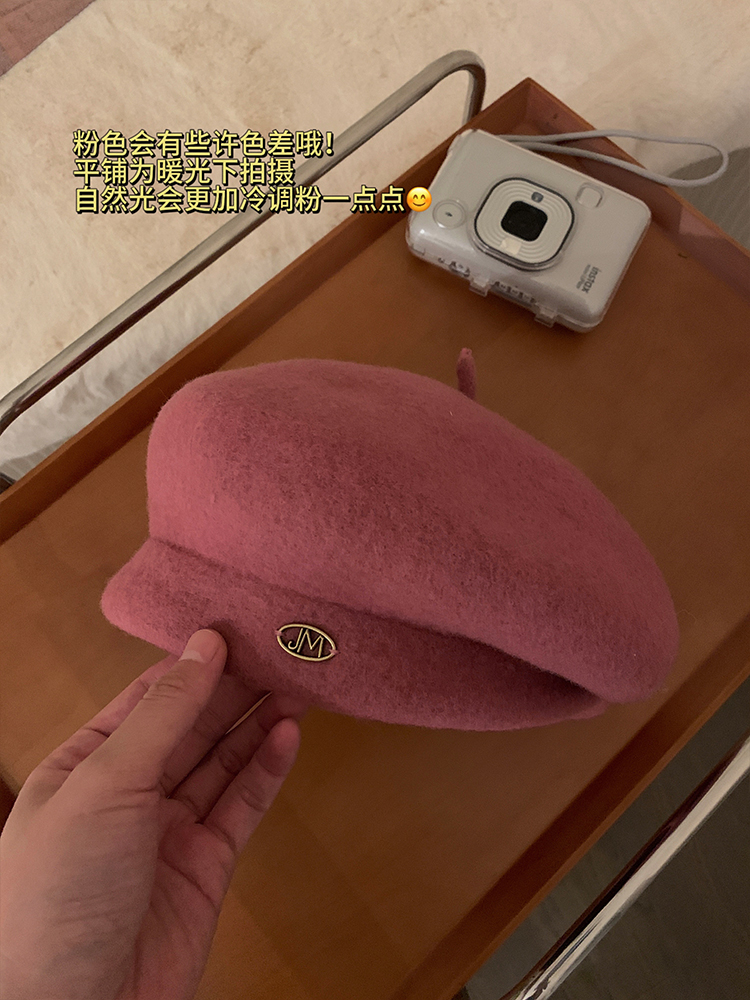 Wool Beret for Women - Autumn Winter Style, Large Head Circumference, Painter's Hat, Face-Slimming Trendy Design Wool Beret for Women - Autumn Winter Style, Large Head Circumference, Painter's Hat, Face-Slimming Trendy Design