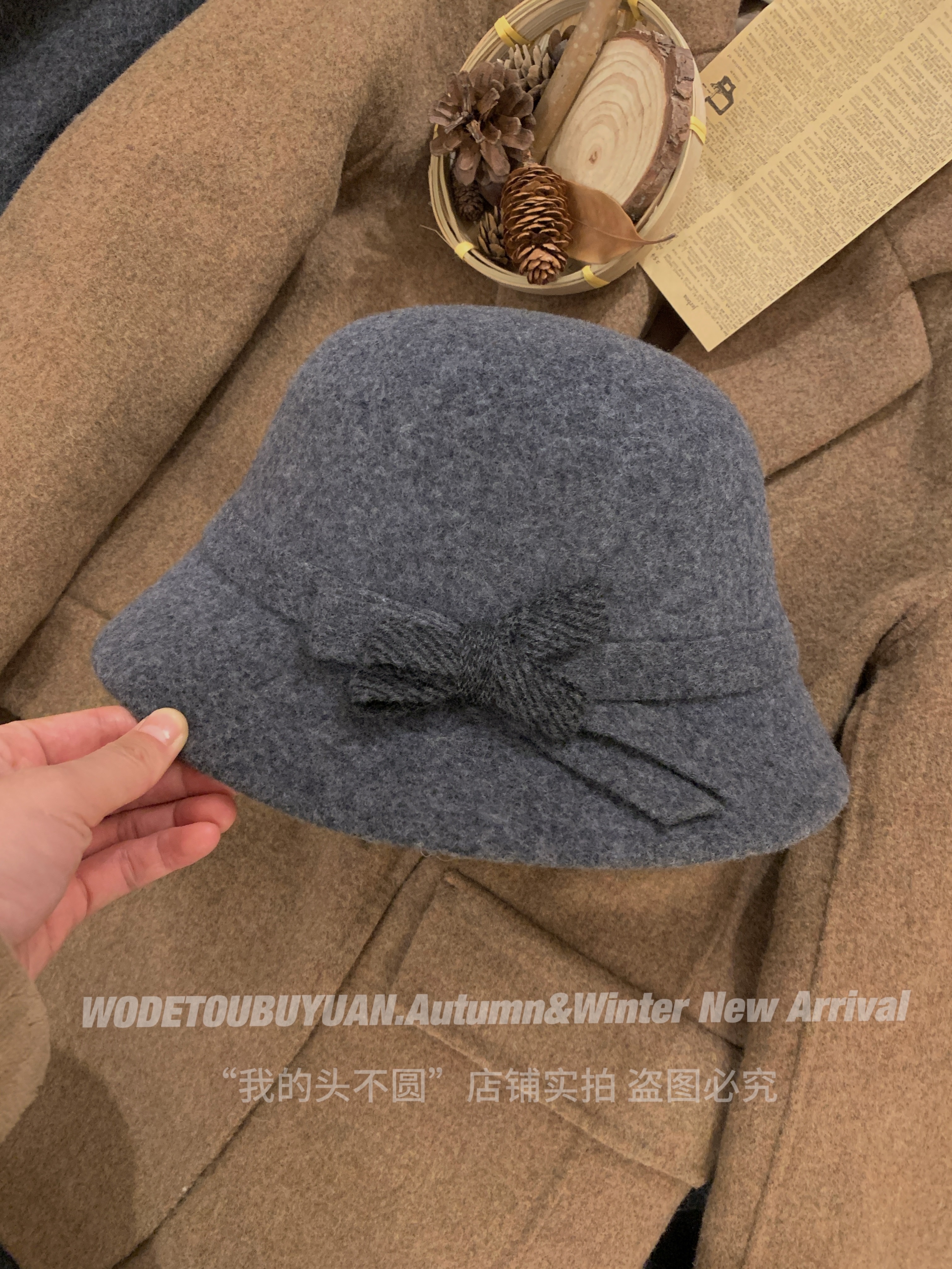 Woolen Fisherman's Hat for Women - Vintage French Style, Autumn Winter Classic, High-End Aristocratic Gift Accessory