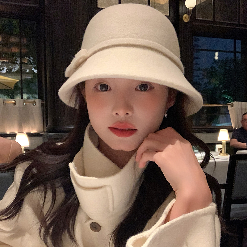 Woolen Fisherman's Hat for Women, French Hepburn Style Basin Hat, Autumn Winter Fashion, Felt Design, Vintage 90s Trend Woolen Fisherman's Hat for Women, French Hepburn Style Basin Hat, Autumn Winter Fashion, Felt Design, Vintage 90s Trend