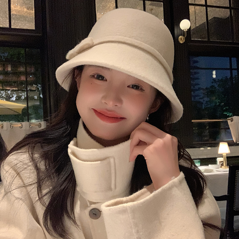 Woolen Fisherman's Hat for Women, French Hepburn Style Basin Hat, Autumn Winter Fashion, Felt Design, Vintage 90s Trend Woolen Fisherman's Hat for Women, French Hepburn Style Basin Hat, Autumn Winter Fashion, Felt Design, Vintage 90s Trend