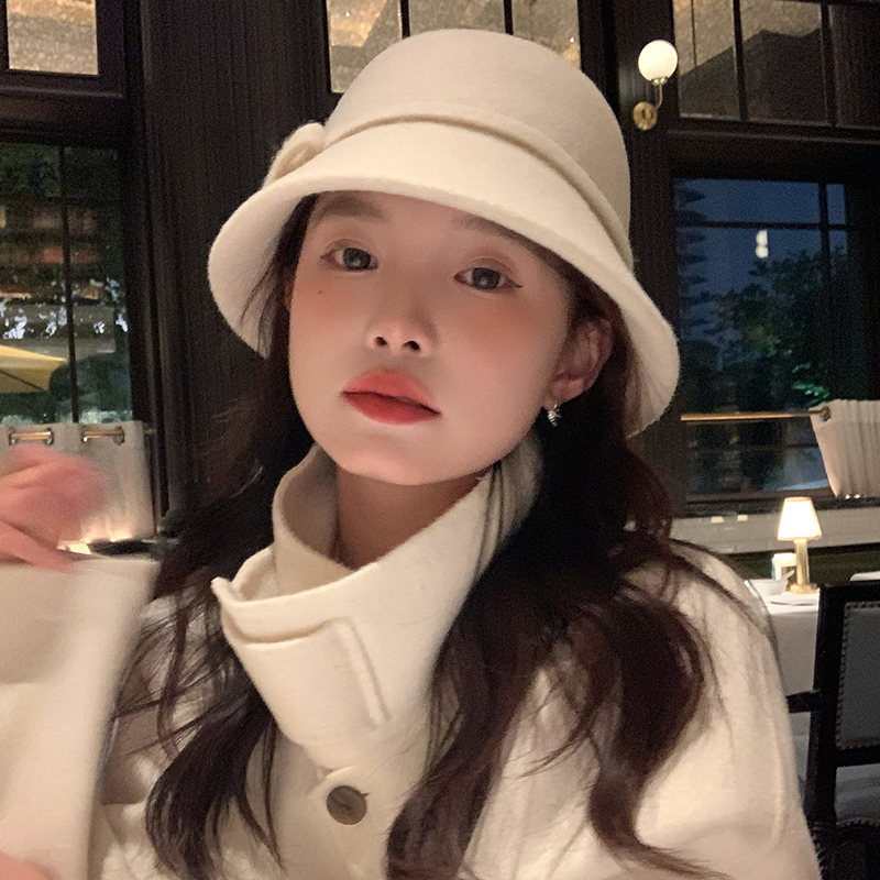 Woolen Fisherman's Hat for Women, French Hepburn Style Basin Hat, Autumn Winter Fashion, Felt Design, Vintage 90s Trend Woolen Fisherman's Hat for Women, French Hepburn Style Basin Hat, Autumn Winter Fashion, Felt Design, Vintage 90s Trend