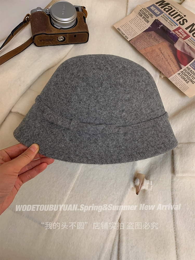Woolen Fisherman's Hat for Women, French Hepburn Style Basin Hat, Autumn Winter Fashion, Felt Design, Vintage 90s Trend Woolen Fisherman's Hat for Women, French Hepburn Style Basin Hat, Autumn Winter Fashion, Felt Design, Vintage 90s Trend