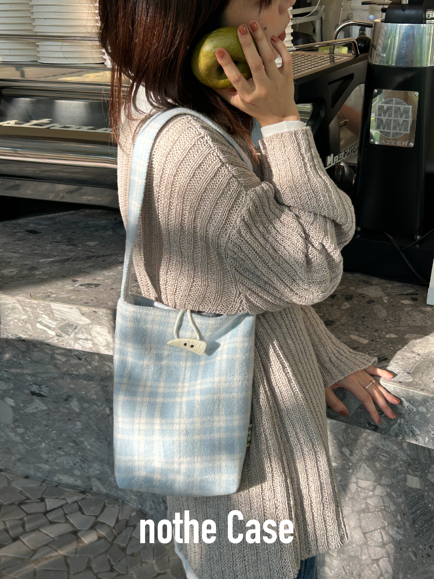 Woolen Plaid Bucket Bag - Versatile Shoulder Tote with Healing Fresh Atmosphere, Stylish Accessory for Any Occasion