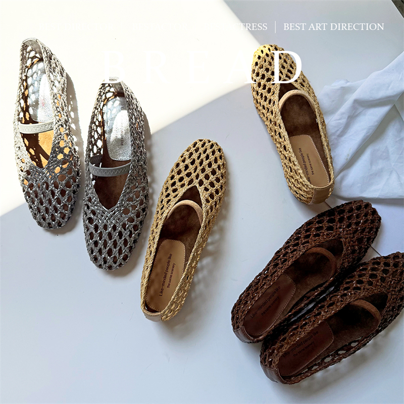 Woven Hollow Round Toe Mary Jane Shoes for Women - Versatile Mesh Summer Footwear, Trendy and Stylish