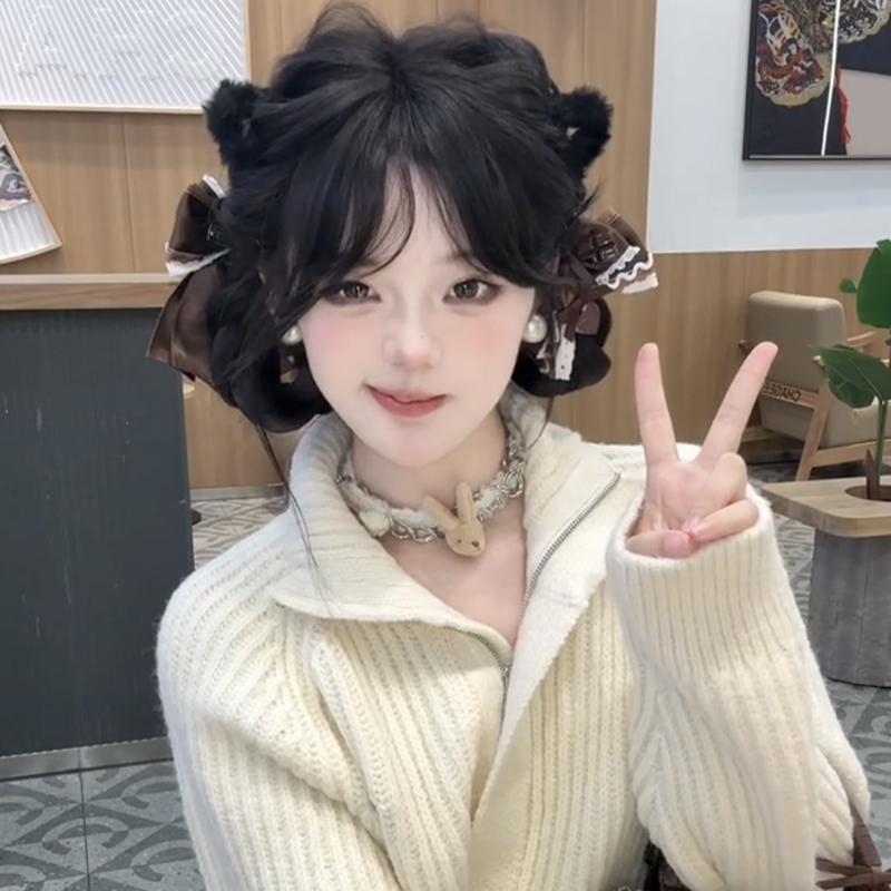 Y2K Cute Rabbit Necklace Plush Bear Choker Neck Chain for Spicy Girls - Doll Sweater Clavicle Chain Accessory Y2K Cute Rabbit Necklace Plush Bear Choker Neck Chain for Spicy Girls - Doll Sweater Clavicle Chain Accessory