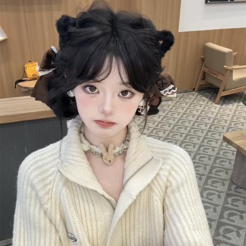 Y2K Cute Rabbit Necklace Plush Bear Choker Neck Chain for Spicy Girls - Doll Sweater Clavicle Chain Accessory Y2K Cute Rabbit Necklace Plush Bear Choker Neck Chain for Spicy Girls - Doll Sweater Clavicle Chain Accessory