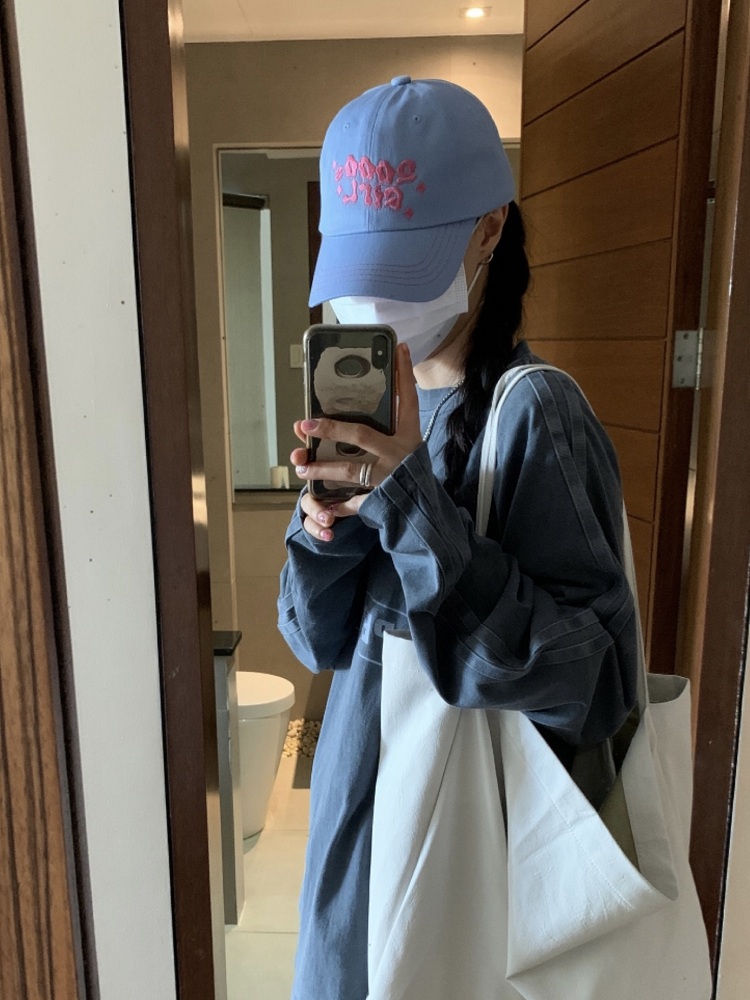 Y2K Embroidered Soft Top Duckbill Baseball Cap for Girls - Cute Korean Style 2000s Fashion Accessory