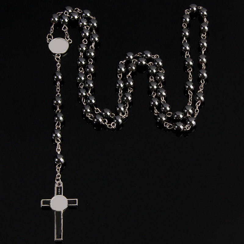 Y2K Gothic Cross Necklace Hoodie with Black Stone Chain â€“ Sweet Cool Hot Girl Long Sweater Accessory for Subculture Style