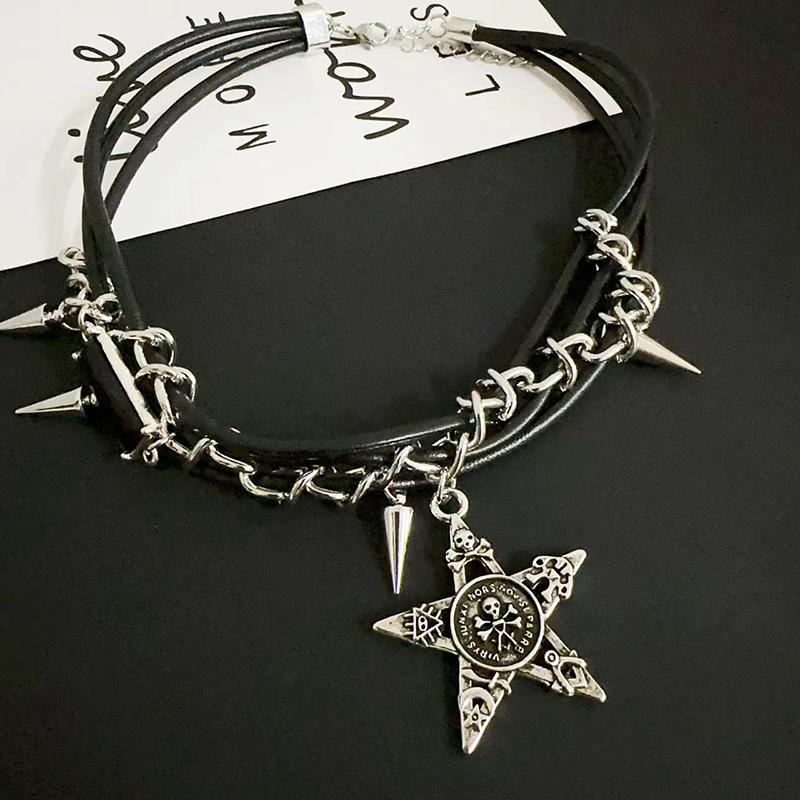 Y2K Gothic Cross Necklace Leather Choker for Girls - Sweet Spicy Clavicle Chain Accessory for Stylish Sweatshirts Y2K Gothic Cross Necklace Leather Choker for Girls - Sweet Spicy Clavicle Chain Accessory for Stylish Sweatshirts