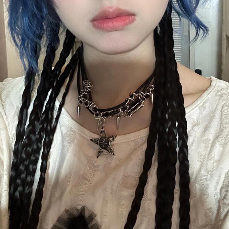 Y2K Gothic Cross Necklace Leather Choker for Girls - Sweet Spicy Clavicle Chain Accessory for Stylish Sweatshirts Y2K Gothic Cross Necklace Leather Choker for Girls - Sweet Spicy Clavicle Chain Accessory for Stylish Sweatshirts